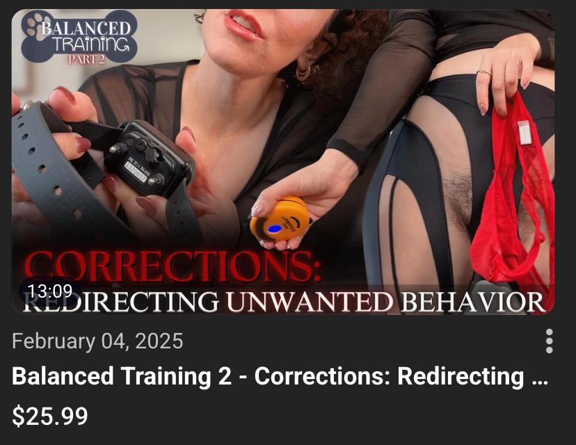 balanced training femdom clip screen shot dog training as female-led relationship (FLR) clip series